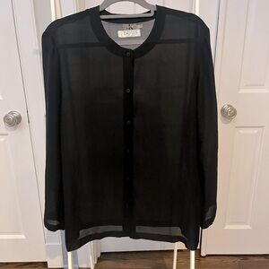 Calvin Klein sheer black button down shirt. Excellent condition. Size Large.